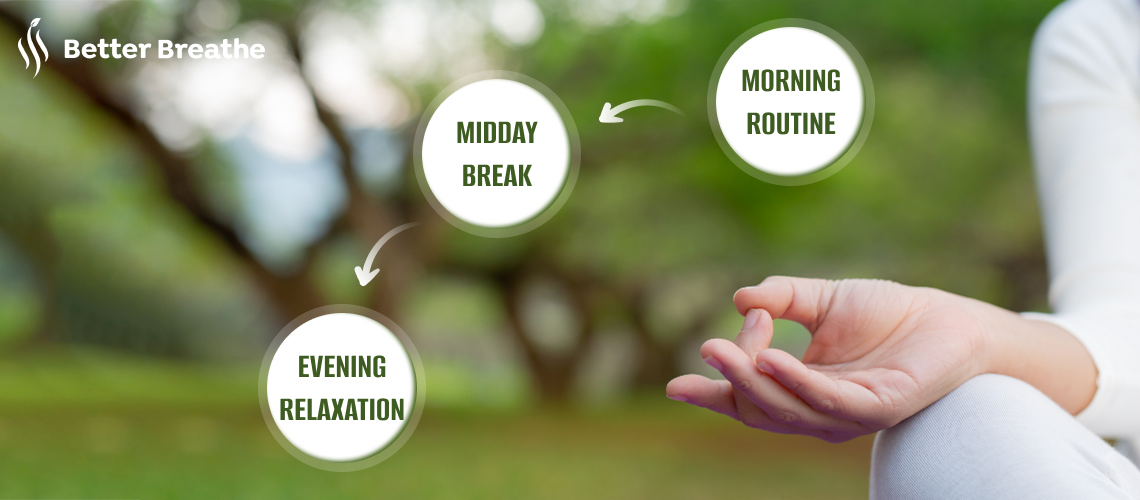 Use deep breathing as a stress relief routine